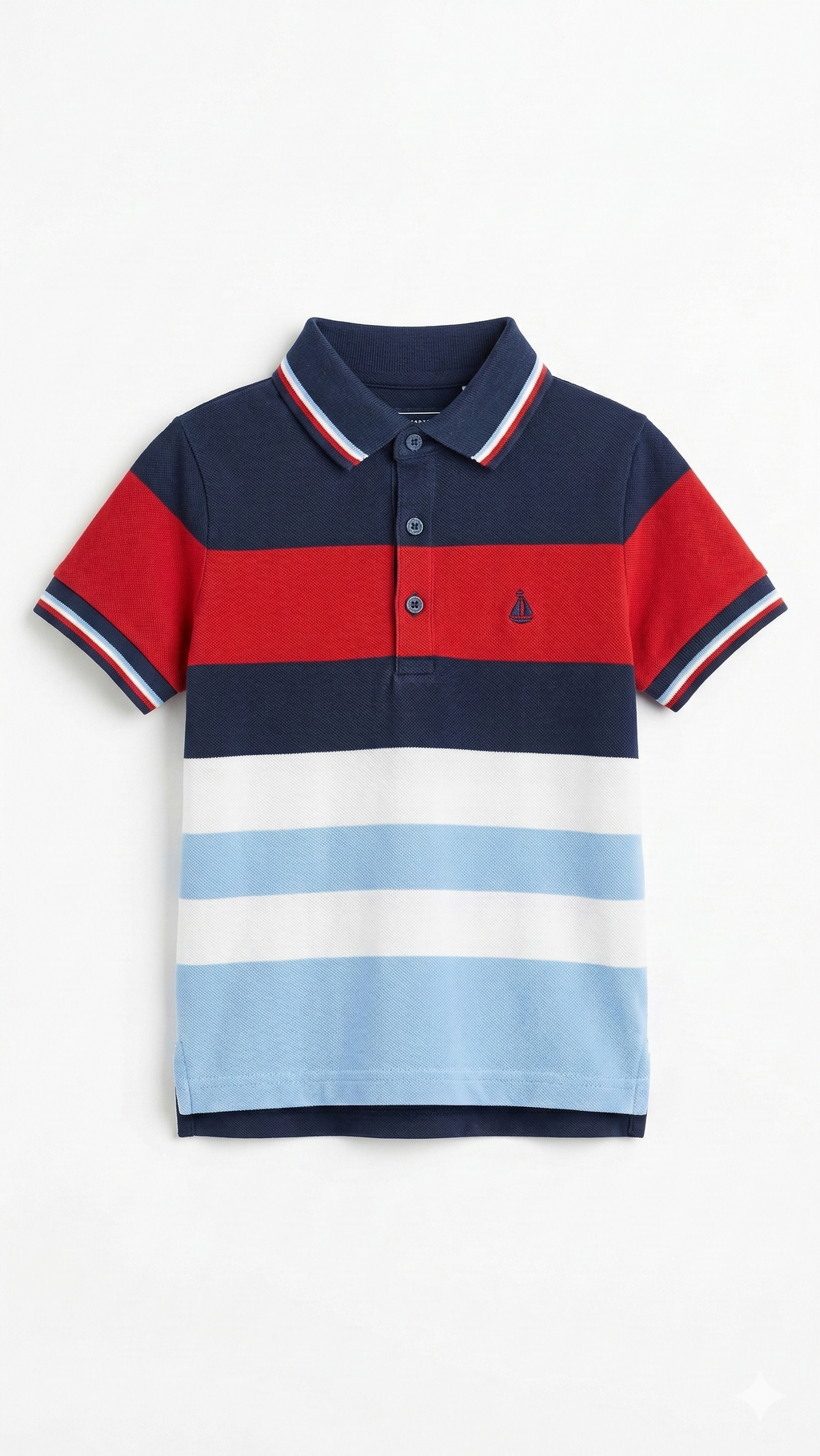 Boys Colorblock Striped Polo Shirt (BG-000410)