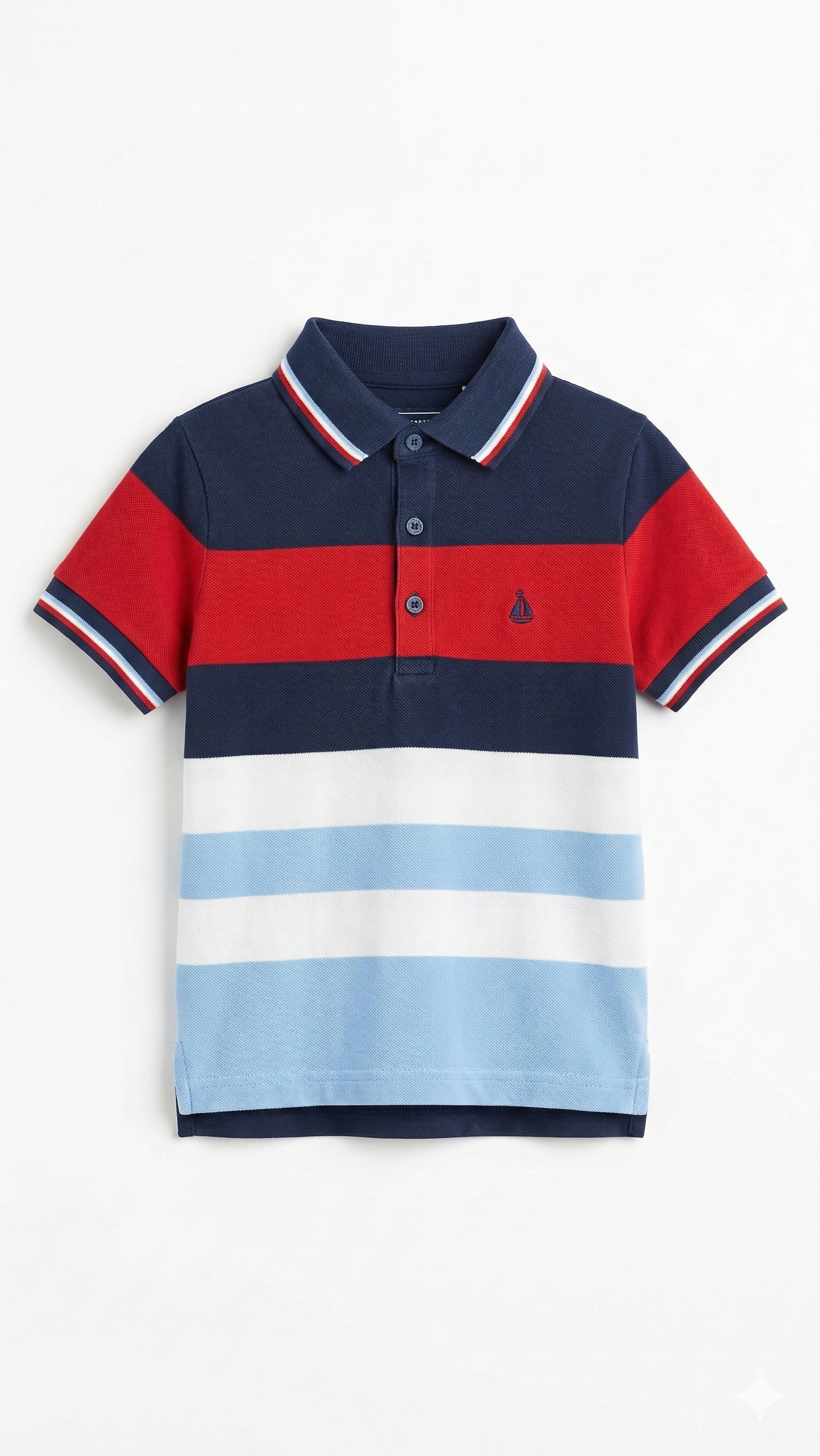 Boys Colorblock Striped Polo Shirt (BG-000410)