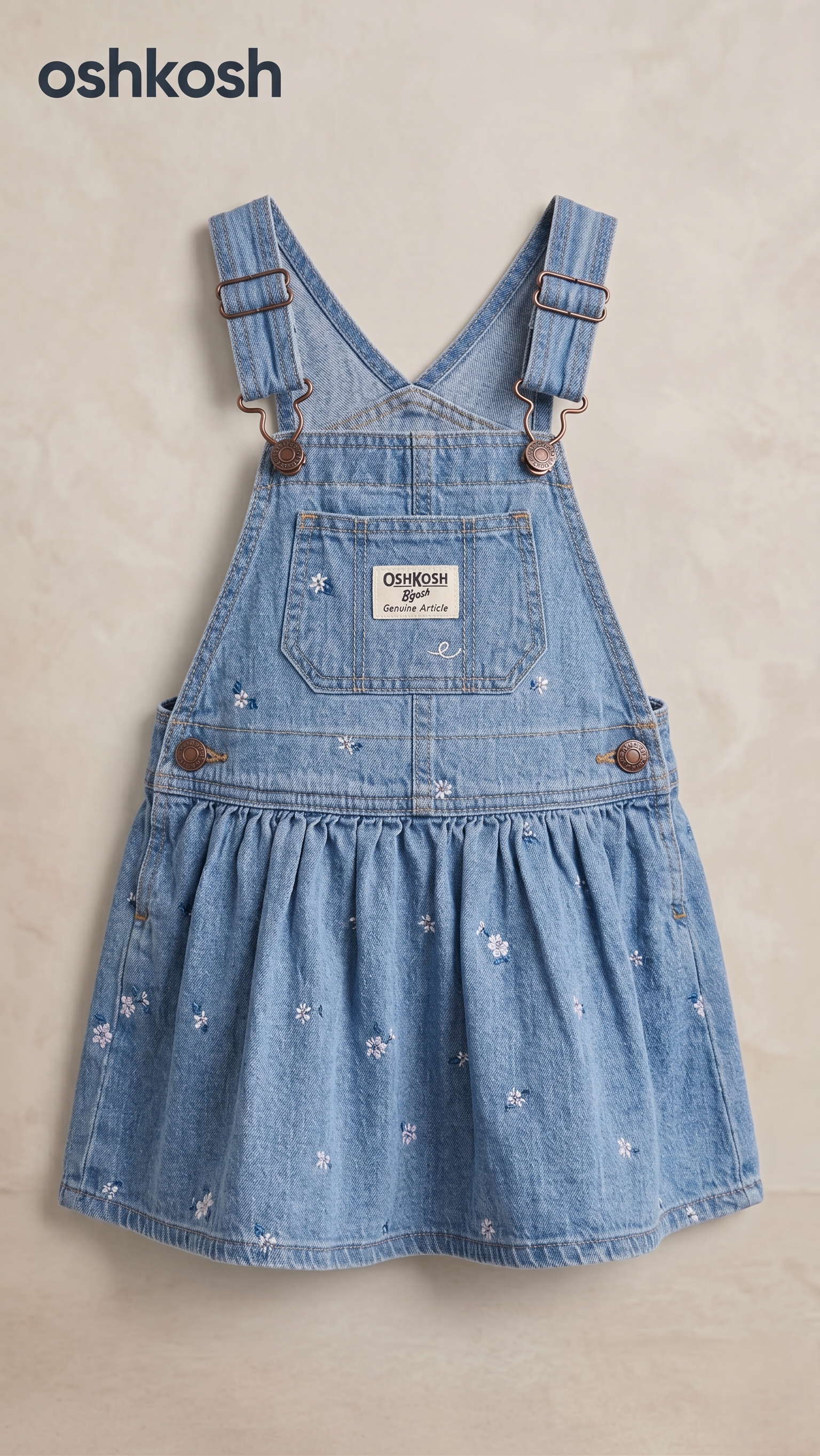 OshKosh Denim Dungaree Dress Daisy Print (BG-000577)