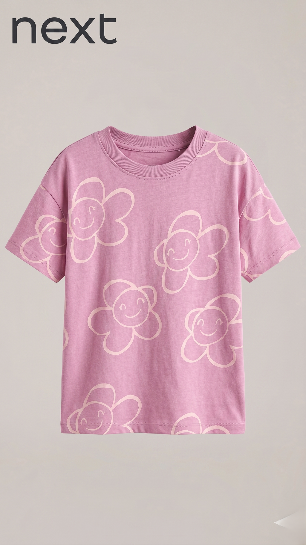 Pink Smiley Flower All-Over Print Blouse (BG-000623)