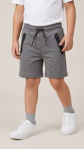 Boys Athletic Performance Shorts Dark Grey Zipper Pocket Activewear (BG-000537)