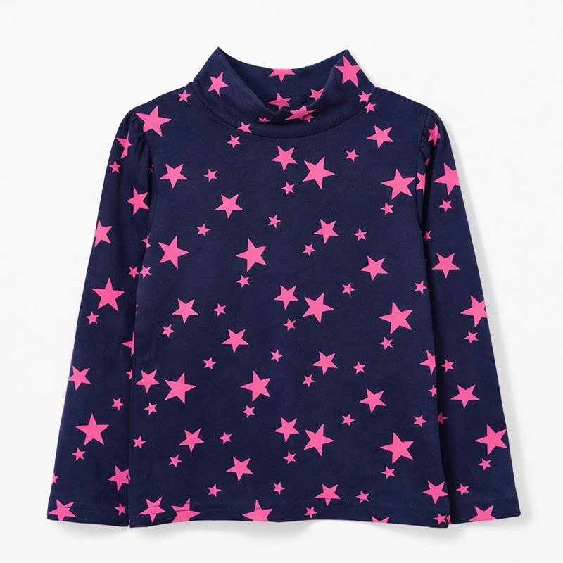 Nany Blue Long Sleeve Top with Pink Stars