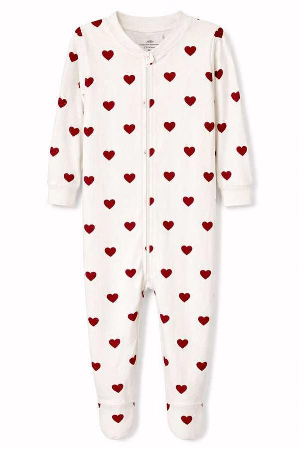 White Romper with Red Heart