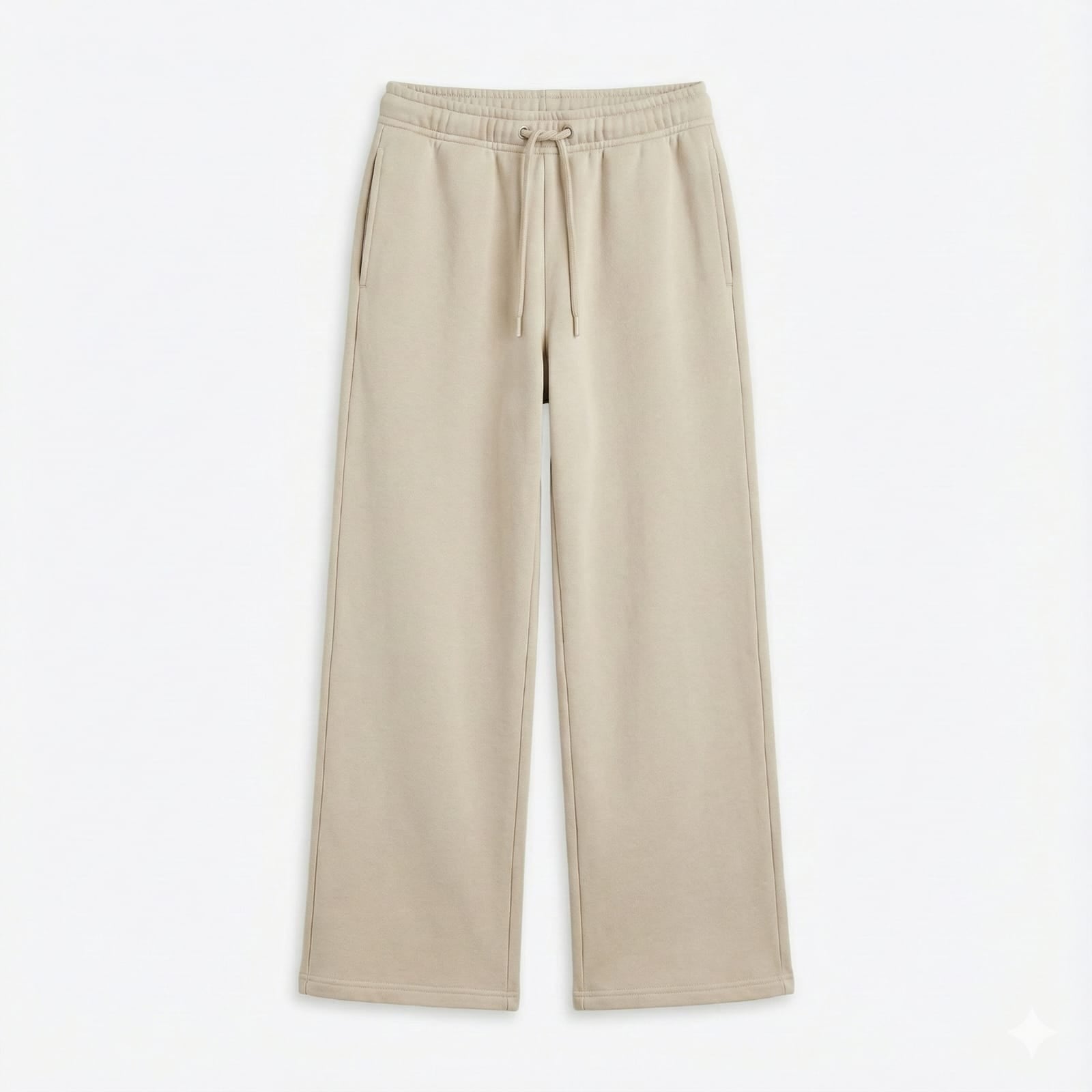 Girls Minimalist Wide-Leg Sweat Trouser - Sand Beige