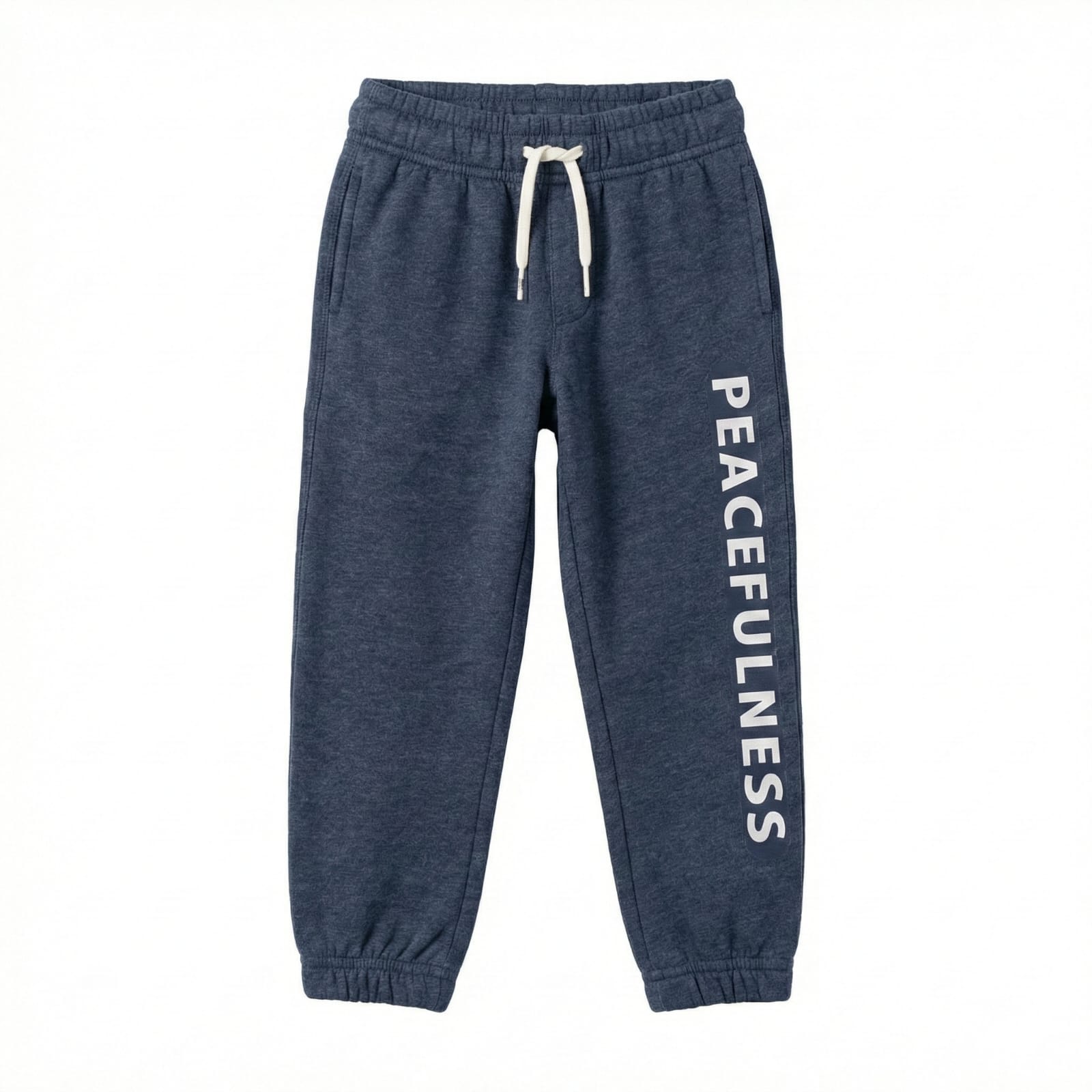 Blue Fleece Trouser with PEACEFULNESS Print