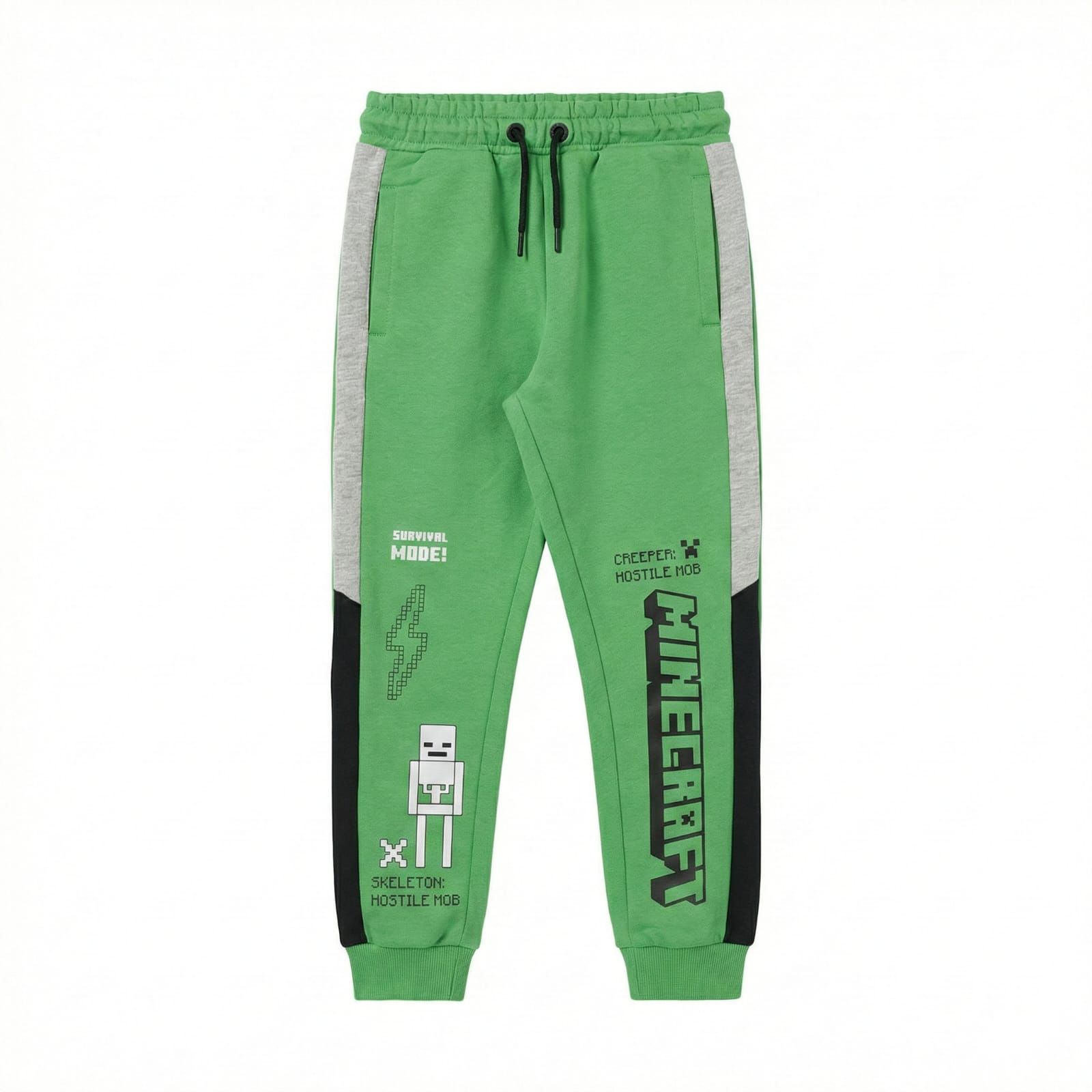 Minecraft Fleece Trouser in Green & Black