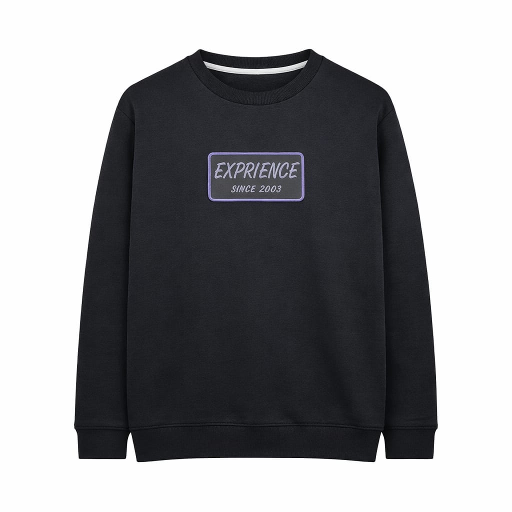 Kids Black Sweatshirt - "Experience - Since 2003" Graphic Print Kids Black Sweatshirt - "Journeys Great Britain" Graphic Print