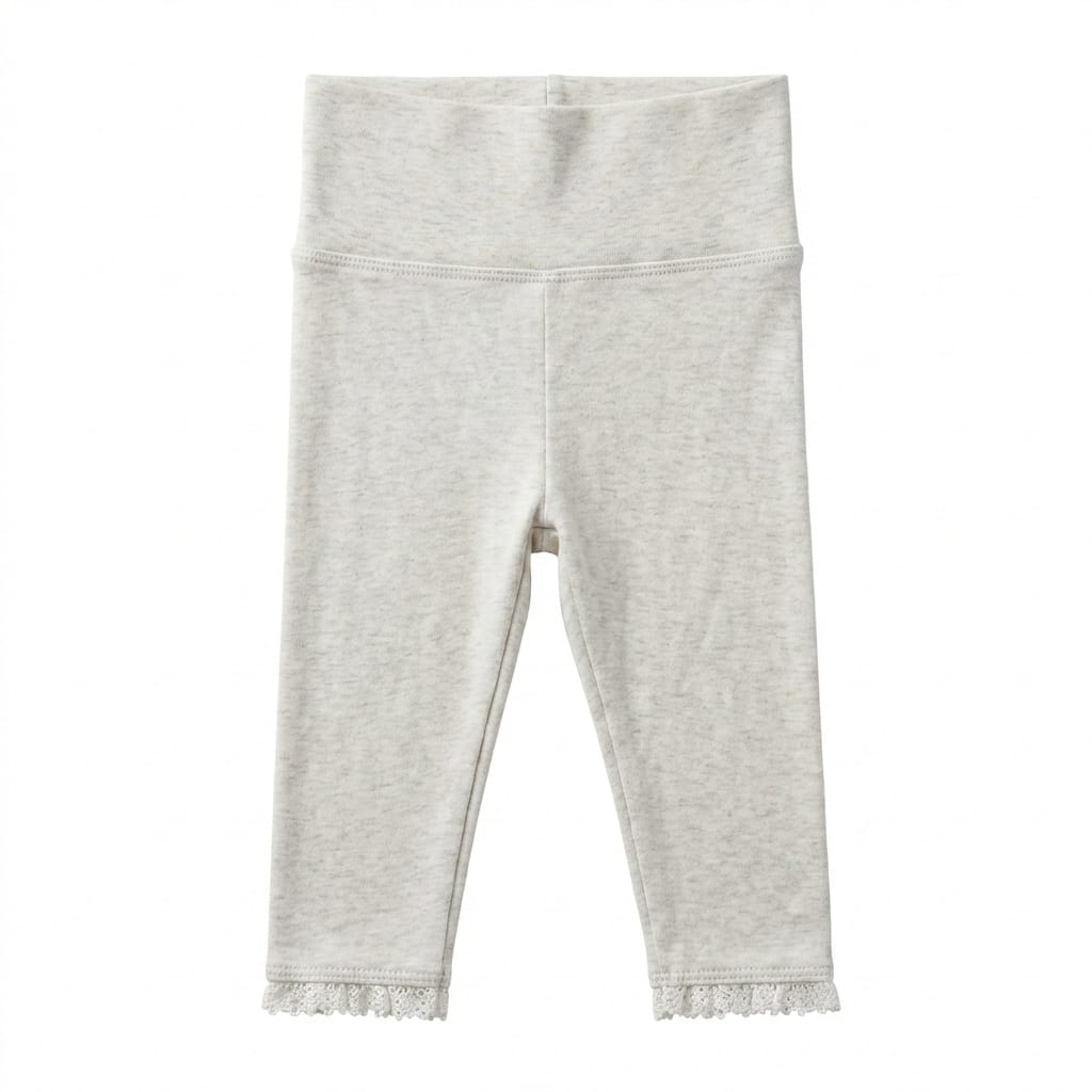 Oatmeal Cream Lace Trim Legging