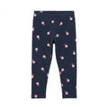 Navy Blue Legging with Pink Flower Floral Print (BG-000220)