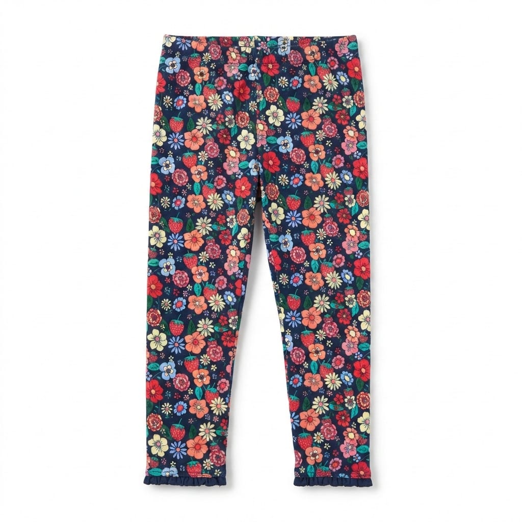 Patterned Legging in dark Blue with Floral Design