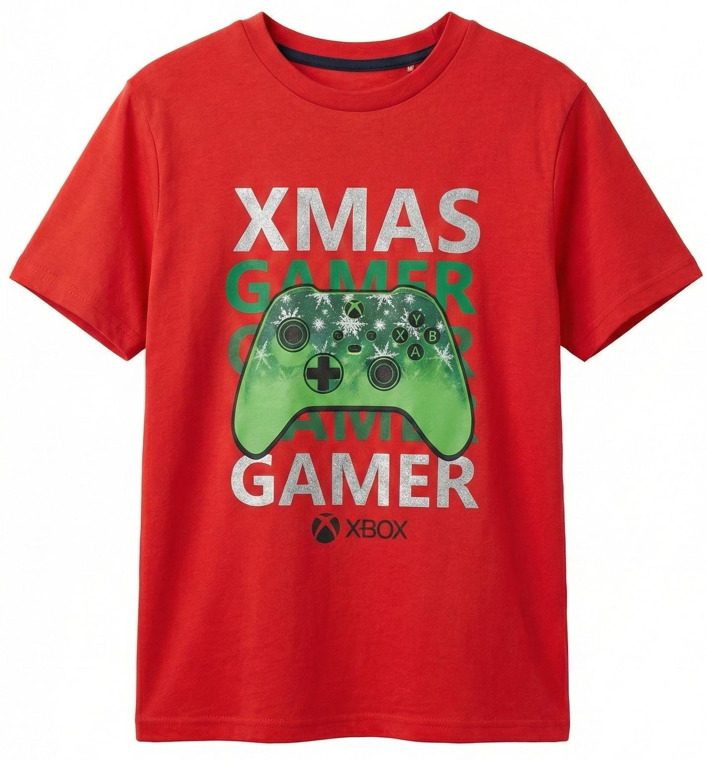Boys Xbox Red Christmas Gamer T-shirt (BG-000346)