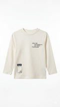 Boys White Printed Long Sleeve Shirt (BG-000358)