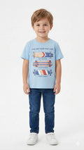 Sky Blue Skateboard Graphic T-shirt (BG-000353)