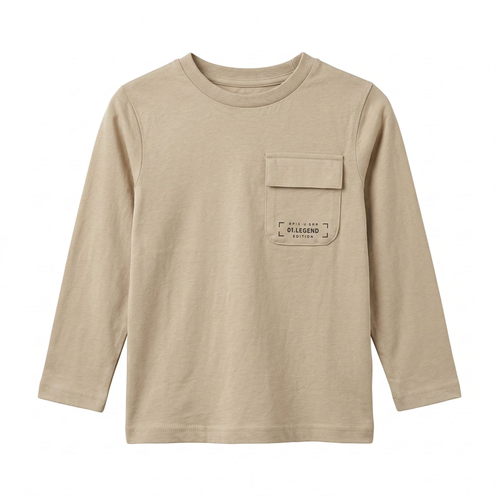 Beige Long Sleeve Pocket Shirt (BG-000357)
