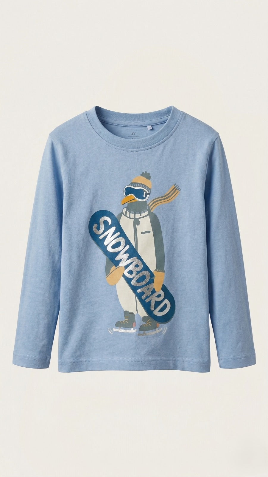 Blue with Pengiune and Snowboard (BG-000438)