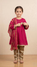 BREAKOUT PINK 3 PC WITH GOLDEN EMBROIDERY KURTI (BG-000813)