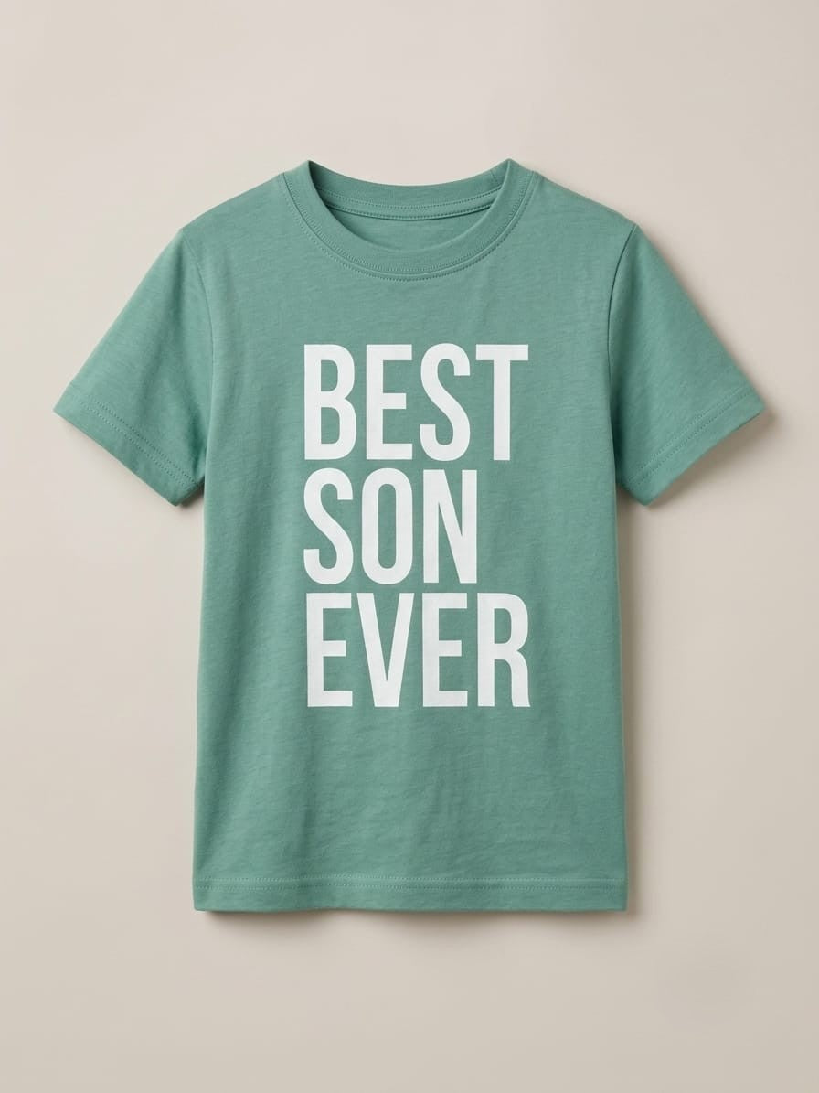Boys' "Best Son Ever" Graphic Short Sleeve T-Shirt - Green (BG-000441)