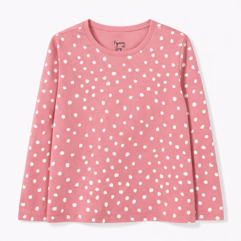 Pink Full Sleeve Shirt with White Dots