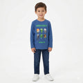 Nany blue long sleeved cotton minecraft graphic t-shirt (BG-000120)