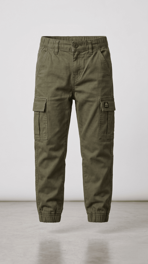 Army Green Cargo Jogger Pant (BG-000370) - boys pants