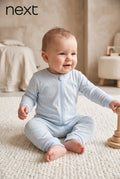 Baby Light Blue Puppy Print Zip-Up Footless Romper Next (BG-000996)