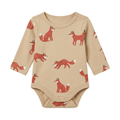 Baby Long Sleeve Bodysuit in Gold Fox Print (BG-000135)