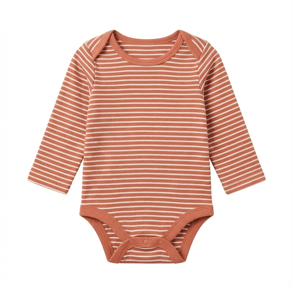 Baby Long Sleeve Bodysuit in Pinstripe Color (BG-000136)