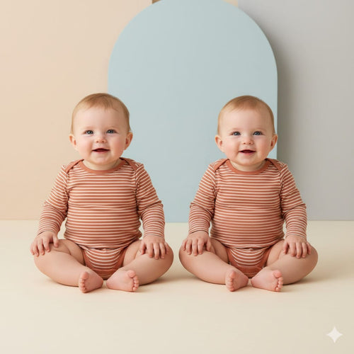 Baby Long Sleeve Bodysuit in Pinstripe Color (BG-000136)