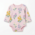 Baby Long Sleeve Bodysuit with Pink Floral Pattern (BG-000133)