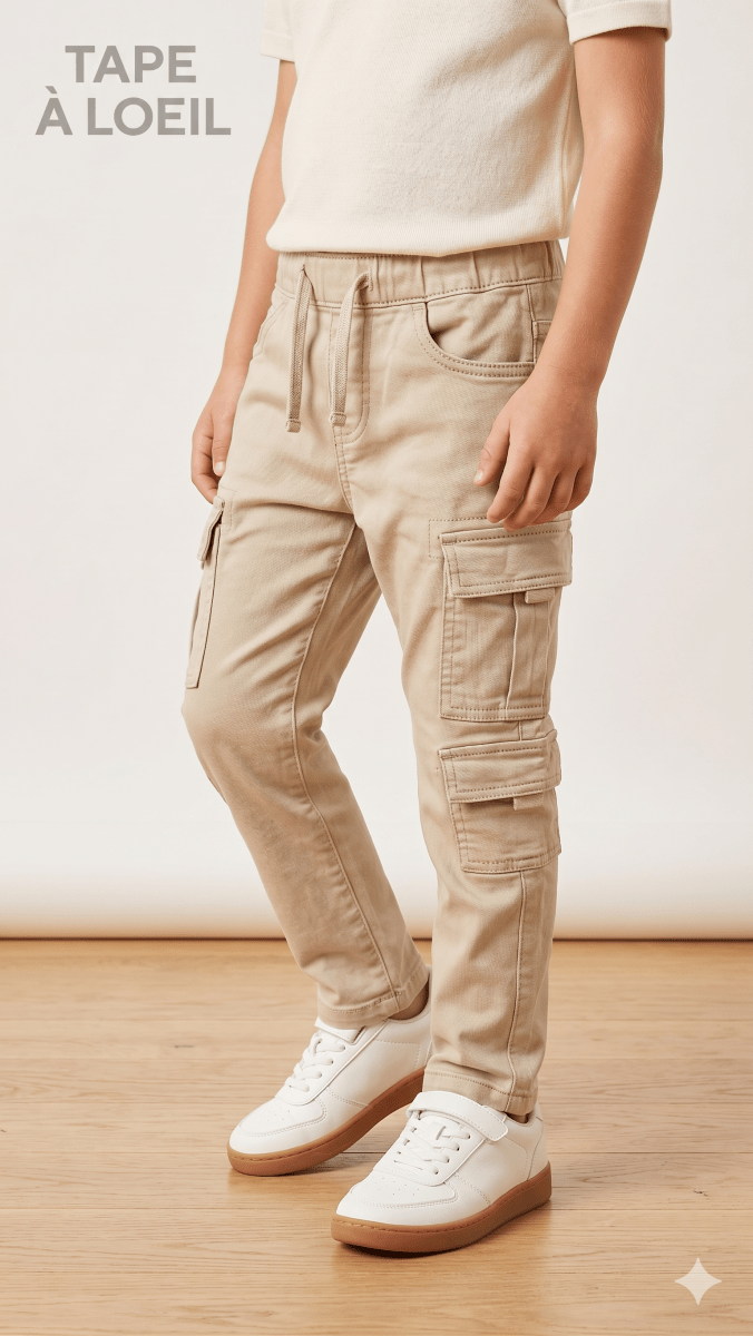Beige Cargo Pants (BG-000680) - boys pants