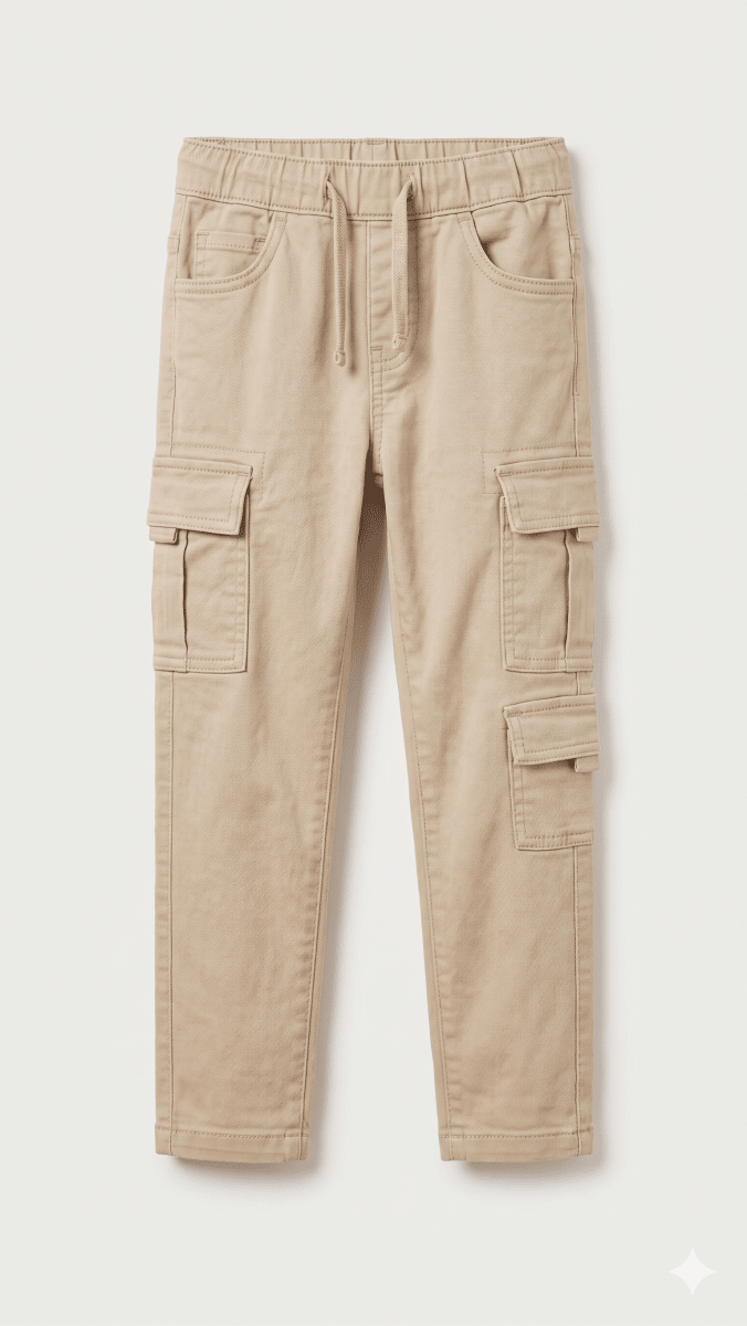 Beige Cargo Pants (BG-000680) - boys pants