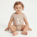 Beige Cat Illustration Bodysuit (BG-000415)