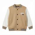 Beige & White "Athletics 82" Varsity Bomber Jacket (BG-000092)