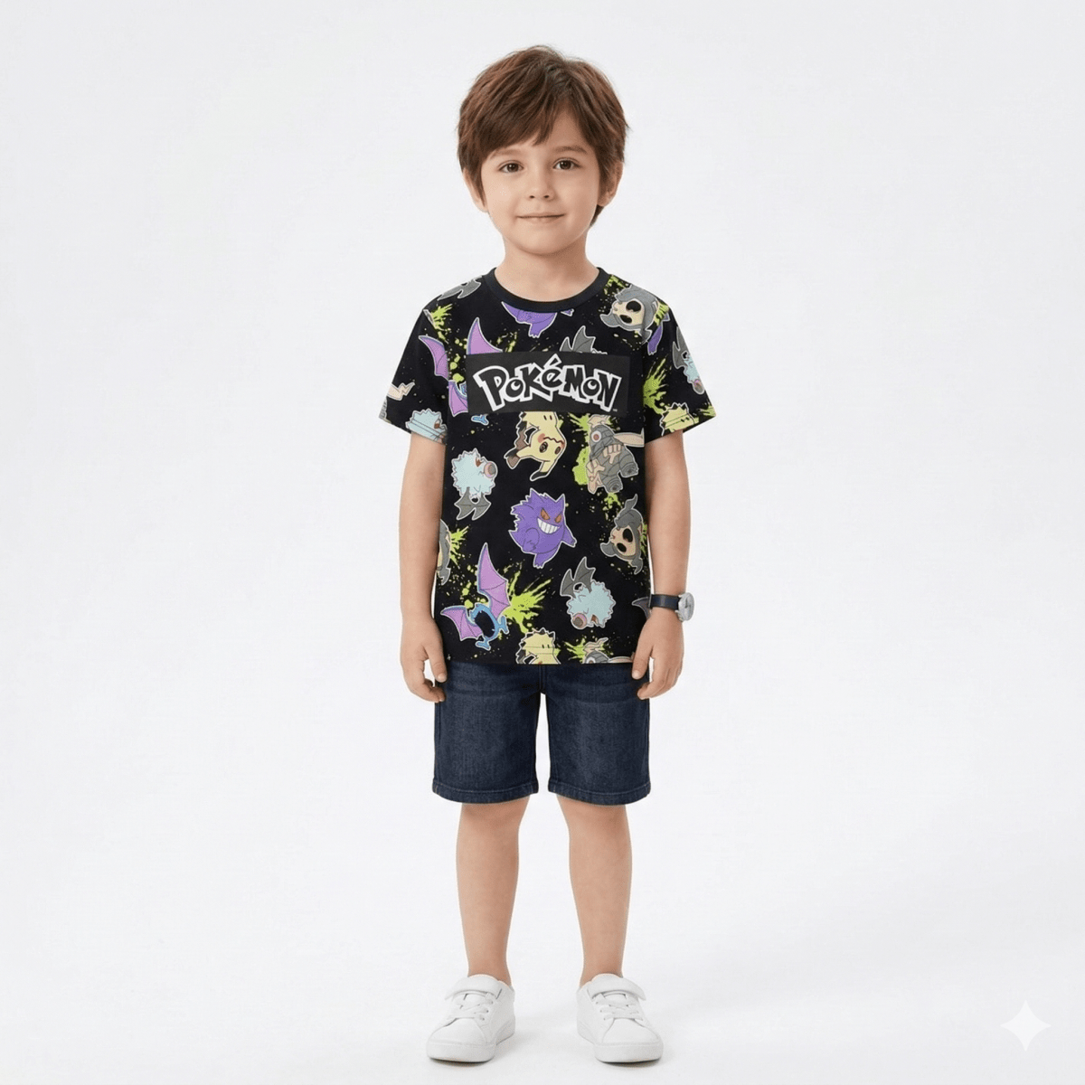 Black Pokemon Character T-shirt (BG-000406) - boy tshirt