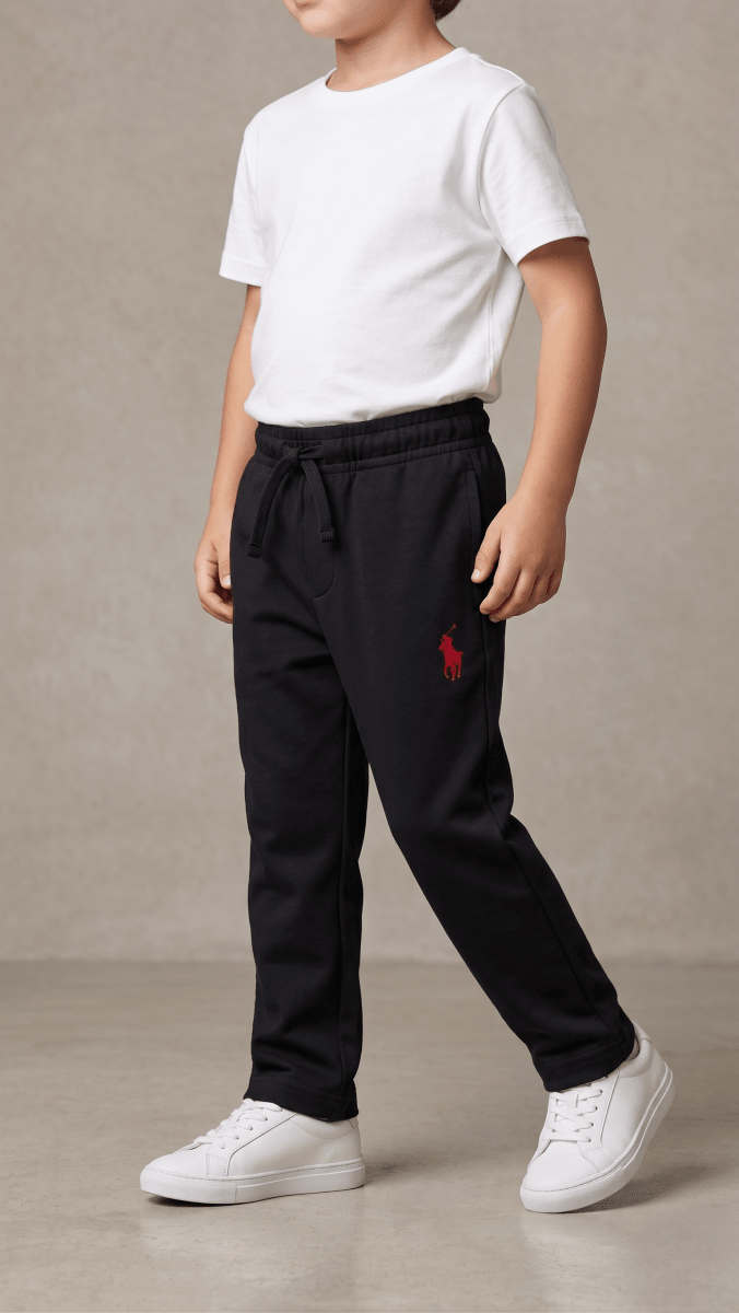 Black Polo Cotton Jogger Trouser (BG-000619) - boy trouser