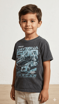 BLACK SHIRT WITH NASCAR CAR PRINT (BG-000597) - boy tshirt