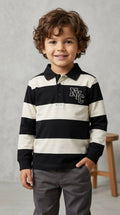 Black & White Polo Shirt with NYC Embroidery (BG-000142)