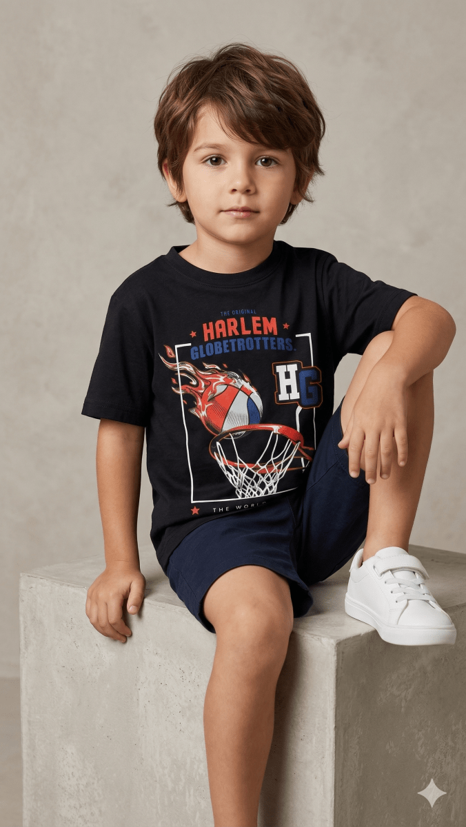black with basket ball BG-000455 - boy tshirt
