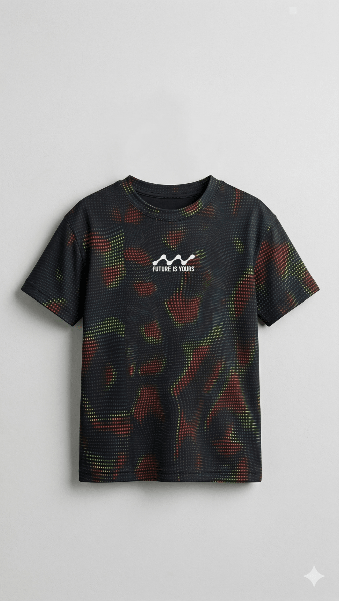 black with multi dots future is yours BG-000453 - boy tshirt