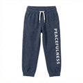 Blue Fleece Trouser with PEACEFULNESS Print (BG-000190)