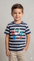blue n white with I'm cool BG-000483 - boy tshirt
