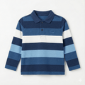 Blue Stripted Cotton Jersey Polo Shirt (BG-000141)