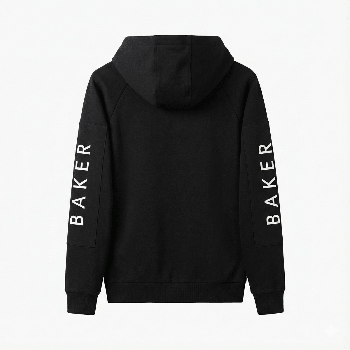 Boy Baker Black Tech-Fleece Zip-Up Hoodie with Sleeve Graphics (BG-000078)