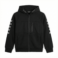 Boy Baker Black Tech-Fleece Zip-Up Hoodie with Sleeve Graphics (BG-000078)