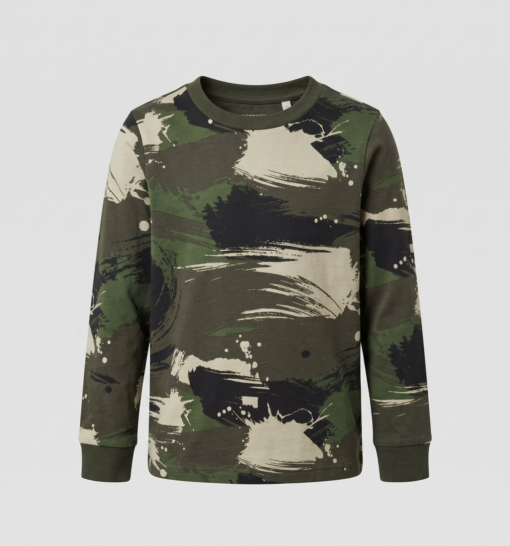 Boys Abstract Camouflage Print Long-Sleeve Casual T-Shirt (BG-000956)