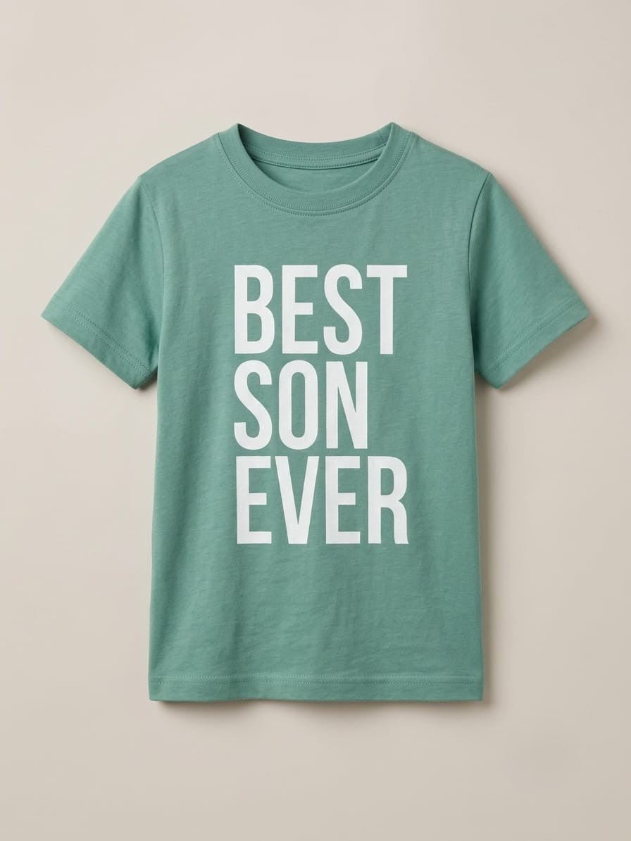 Boys' "Best Son Ever" Graphic Short Sleeve T-Shirt - Green (BG-000441)