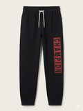 Boys' Black Fleece Joggers with Red Plaid Champion Logo (BG-000010)