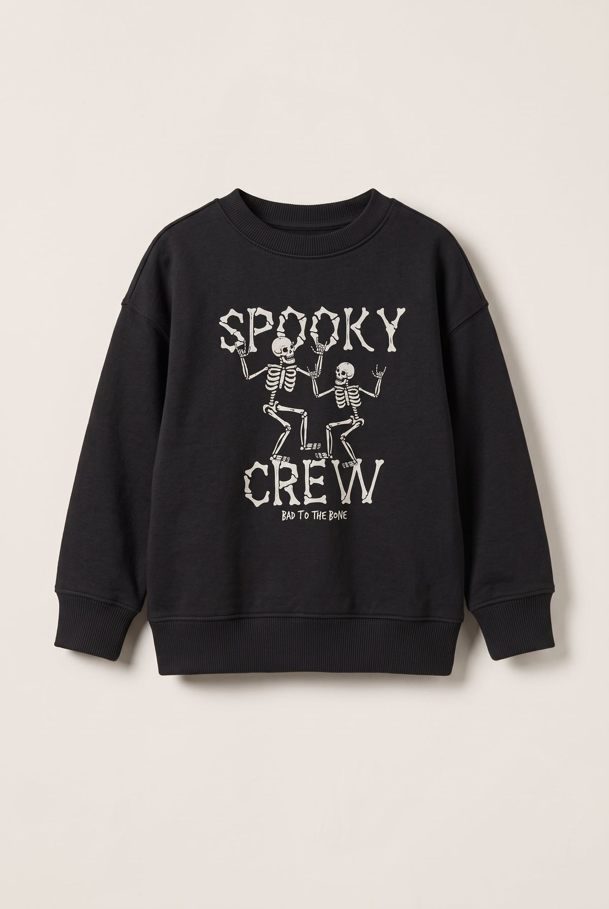 Boys Black "Spooky Crew" Skeleton Graphic Sweatshirt (BG-001005)