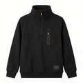 Boys Black Utility Quarter-Zip Pullover with Chest Pocket (BG-000081)