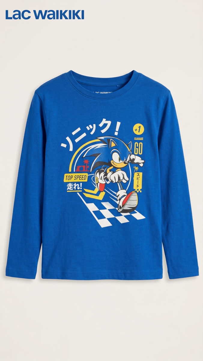 Boys Blue Sonic the Hedgehog Graphic Long Sleeve T-Shirt (BG-000920)